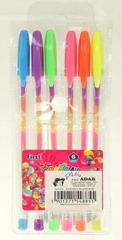Kolorowe długopisy żelowe 6 kolorów