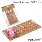 Sznurek perłowy różowy 1m