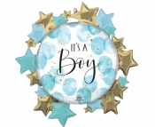 Balon foliowy Baby Boy Blue Watercolor 76x76cm