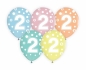 Balon gumowy Godan CYFRA 2, miks kolorów, 30 CM/5 szt. pastelowy 300 mm 12cal (GZ-CYF2)