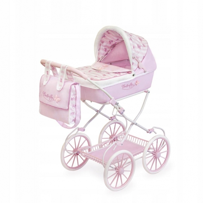 <img src='https://webimage.pl/pics/857/0/d4897022800857.jpg' style='height:440px' /> Wózek dla lalek retro Butterfly
