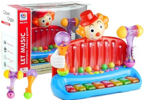 Pianinko klaun organki grzechotki