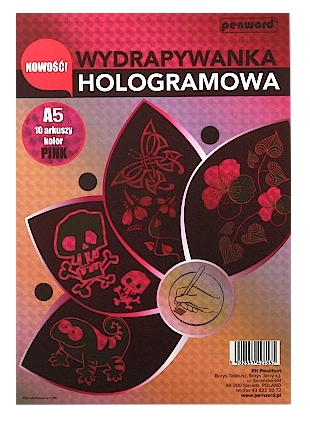 <img src='https://webimage.pl/pics/857/7/d5902557427857-2.png' style='height:440px' /> Wydrapywanka hologramowa A5 różowa