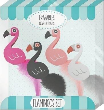 Gumki do mazania - zestaw flamingi