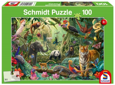 <img src='https://webimage.pl/pics/858/4/d4001504564858.jpg' style='height:440px' /> Puzzle 100 Kolorowa dżungla 112714