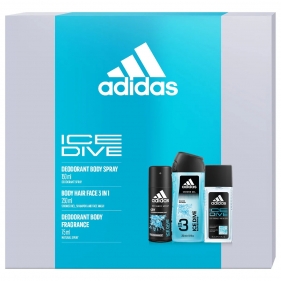 Zestaw prezentowy Adidas Ice Dive, DNS 75ml + body spray 150ml + żel pod prysznic 250ml