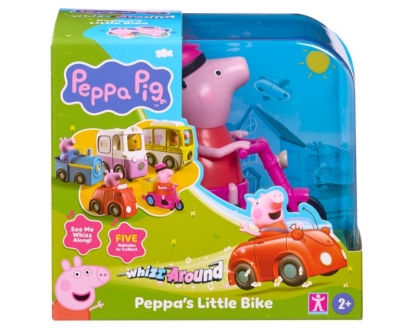 <img src='https://webimage.pl/pics/858/5/d5029736085858.jpg' style='height:440px' /> Świnka Peppa - pojazd na baterie, rowerek Peppy COP08338