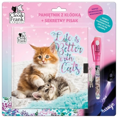 Pamiętnik z kłódką + sekretny pisak Cleo i Frank