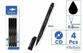 Marker permanentny 4szt czarny