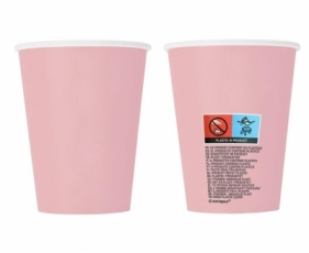 Kubeczki papierowe jasnoróżowe 270ml 8szt