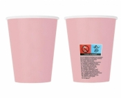 Kubeczki papierowe jasnoróżowe 270ml 8szt