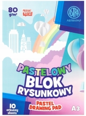 Blok kolorowy barwiony w masie ASTRAPAP PASTEL A3 80g 10 ark.