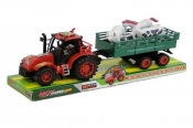 Traktor z przyczepą + zwierzęta