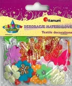 Dekoracje materiałowe + kryształki mix wzorów F038 - 284829