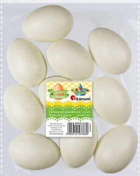 Jajka plastikowe Titanum białe - 10 szt