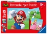 Ravensburger, Puzzle dla dzieci 3x49: Super Mario (5186)