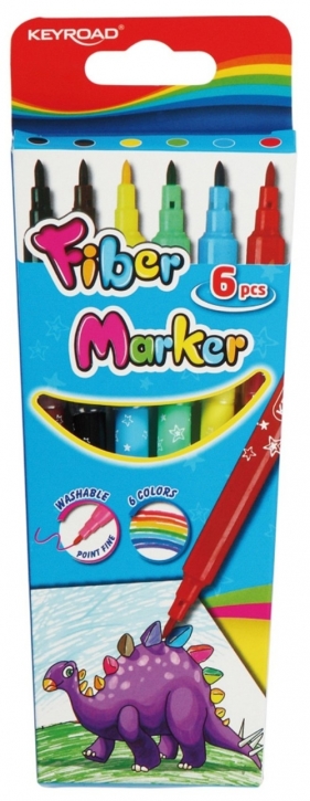 Flamastry KEYROAD Fiber Marker 6 kolorów 24 sztuki