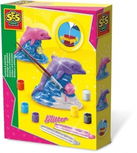 Delfin Odlew gipsowy z brokatem