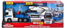 Zestaw policyjny Majorette Grand Volvo ciężarówka + helikopter 35 cm (213716000038)