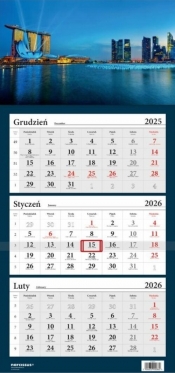 Kalendarz 2026 LUX Trójdzielny Singapur
