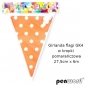Girlanda flagi w kropki pomarańczowa 27.5cmx6m