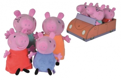 Świnka Peppa Rodzinka świnki w aucie