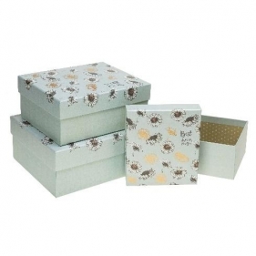 Pudełko kwadrat 3szt zielony ROZETTE