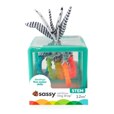 Manipulacyjna kostka sensoryczna Montessori sorter z krążkami Sassy