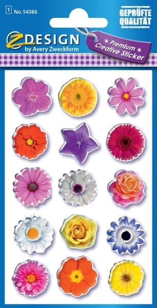Naklejki błyszczące kwiaty (54386)
