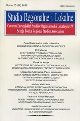 Studia Regionalne i Lokalne 2016/2