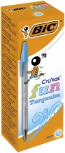 Paczka Długopis BIC Cristal Fun 1.6mm turkusowy 20szt.