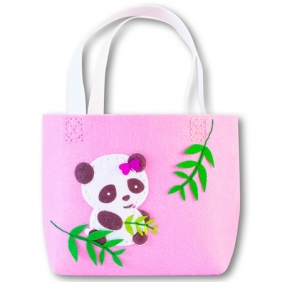 Filcowa torebka Panda różowa (STN 6864)