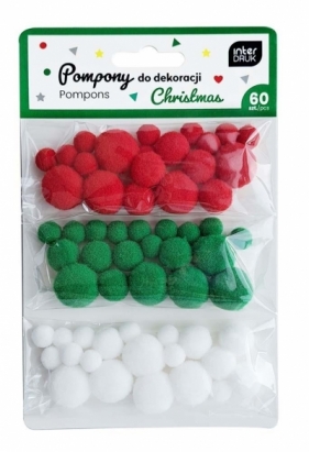 Pompony do dekoracji - Christmas, 60 szt.