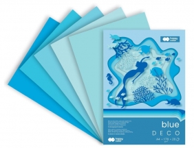 Happy Color, Blok Hobby Deco Blue 170 g/m2, A4/20 ark., 5 kolorów