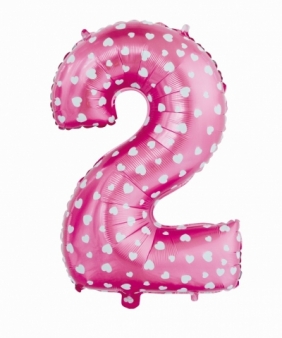 Balon foliowy Godan różowy cyfra 2 66 cm (hs-c26r2)