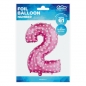 Balon foliowy Godan różowy cyfra 2 66 cm (hs-c26r2)