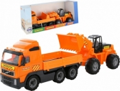 Samochód z burtami i ładowarką Volvo w pudełku (36865)