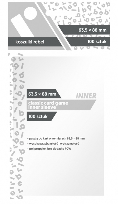 Koszulki na karty Rebel (63,5x88 mm) 