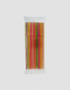 Rurki słomki łamane fluor 50 sztuk
