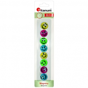 Magnesy 20 mm, 8 sztuk - Smiley (249640)