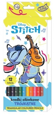 Kredki ołówkowe trójkątne 12 kolorów Stitch