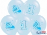 Balon gumowy 30cm, Trampek - Number 1, P. Blue niebieski 300 mm