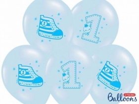 Balon gumowy 30cm, Trampek - Number 1, P. Blue niebieski 300 mm (SB14P-222-011-6)