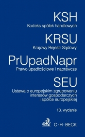 Kodeks spółek handlowych Krajowy Rejestr Sądowy Prawo upadłościowe i naprawcze Ustawa o europejskim zgrupowaniu interesów gospodarczych i spółce europejskiej - <br />