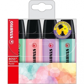 Zakreślacze Stabilo Boss Pastel, etui 4 sztuki (70/4-2)