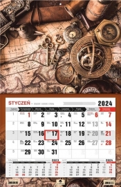 Kalendarz 2024 jednodzielny 3XL Antyczna mapa