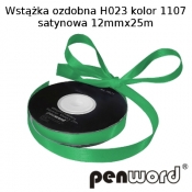 Wstążka satynowa zielona H023 kol.1107 12mmx25m
