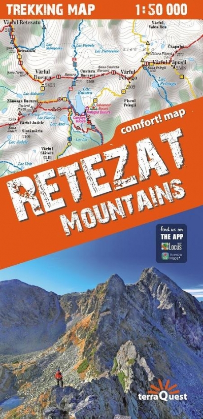 Trekking map Retezat Mountains 1:50 000