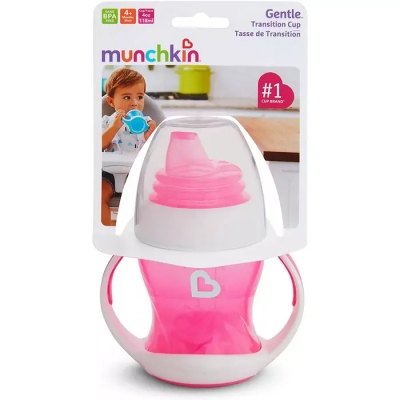 Kubek z miękkim ustnikiem i uchwytami Munchkin 118ml różowy