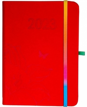Kalendarz 2023 B6 tyg. Hip hop czerwony ELEFANT